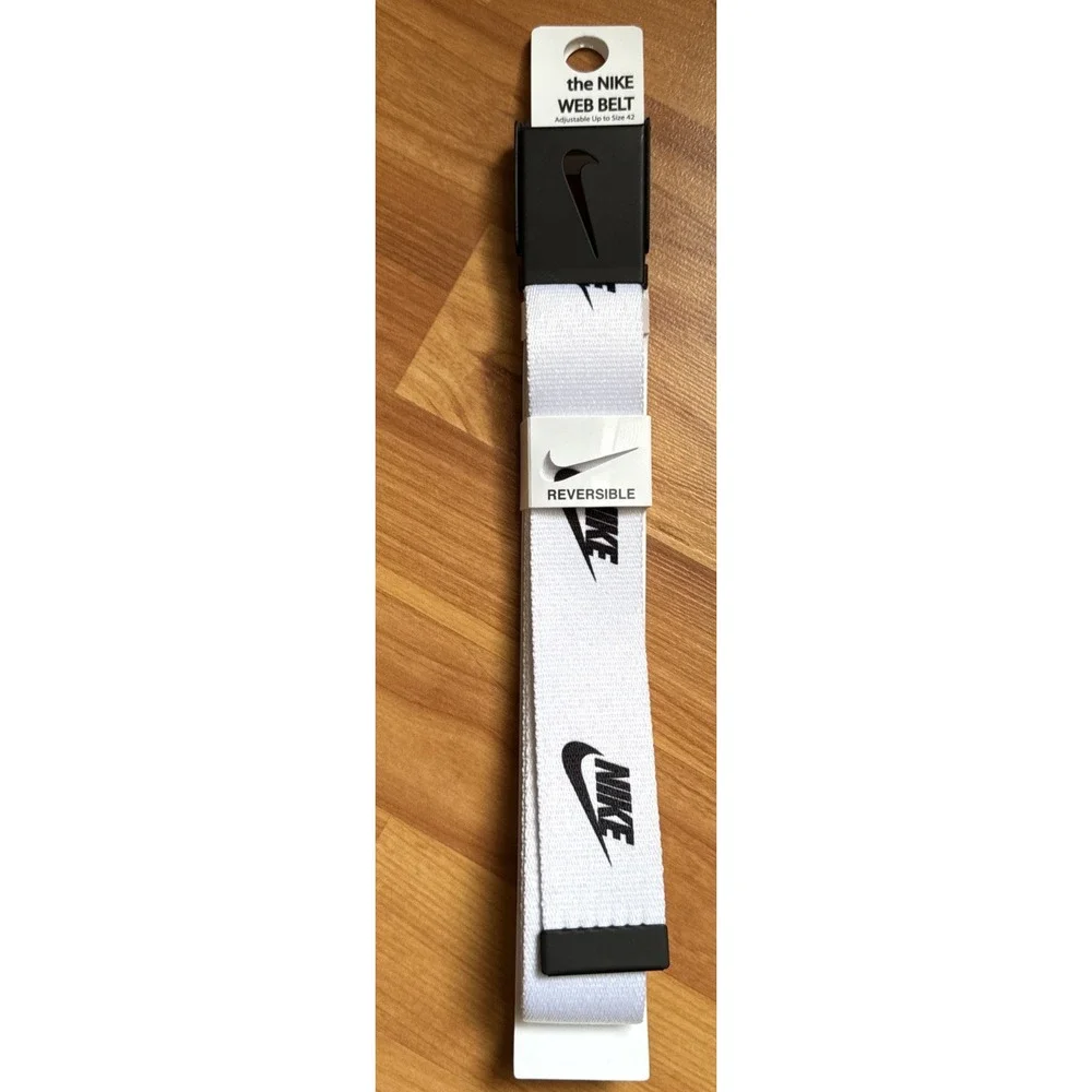 New NIKE‎ GOLF MENS SINGLE WEB BELT White ADJUSTABLE FIT UP TO SIZE 42